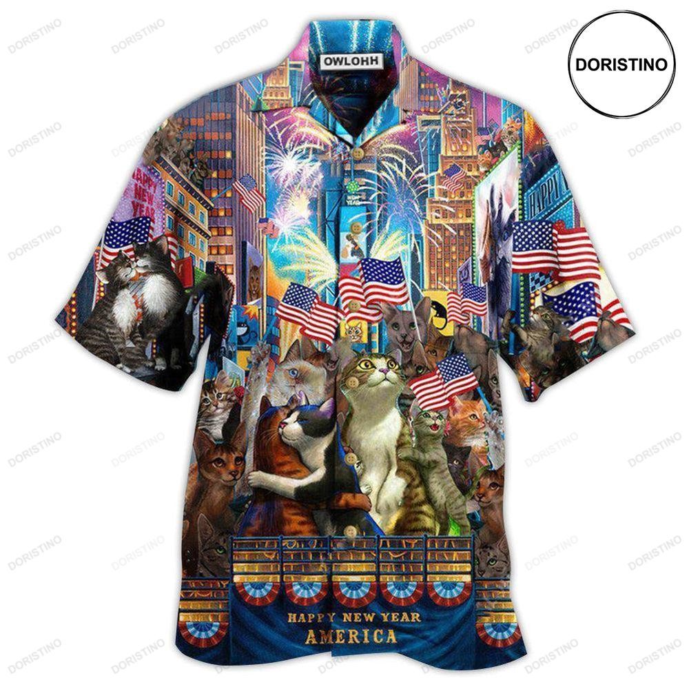 Cat With America Lets Countdown Limited Edition Hawaiian Shirt