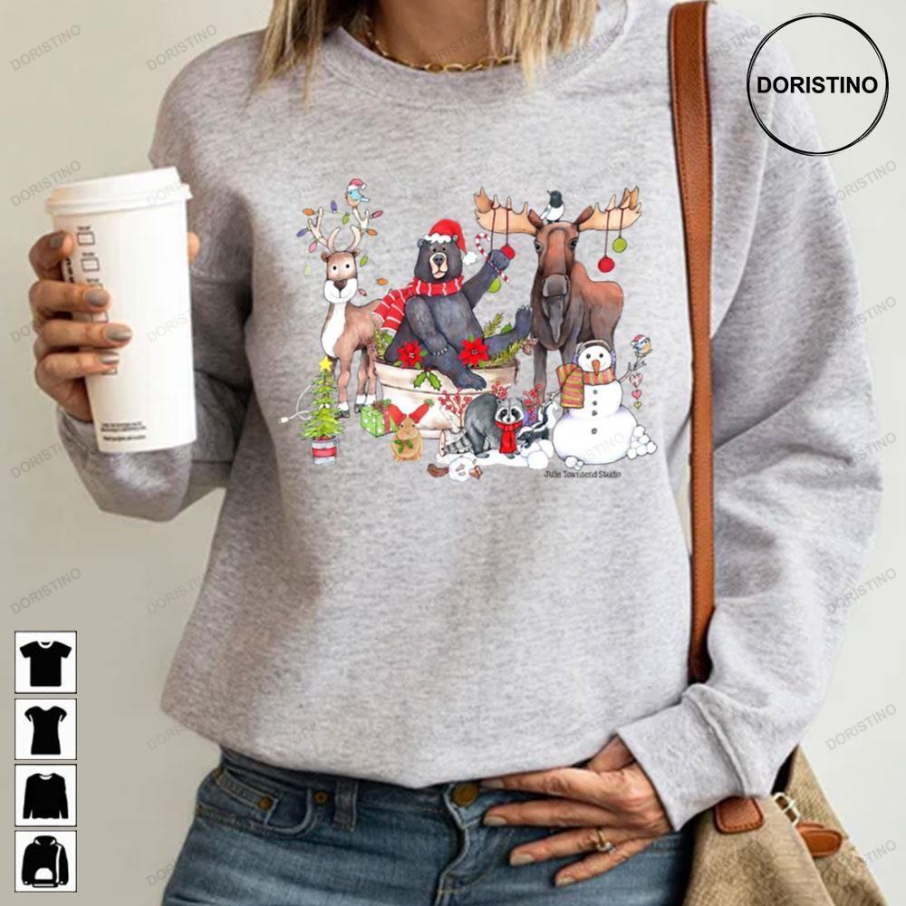 Woodland Critter Christmas Gathering 2 Doristino Tshirt Sweatshirt Hoodie