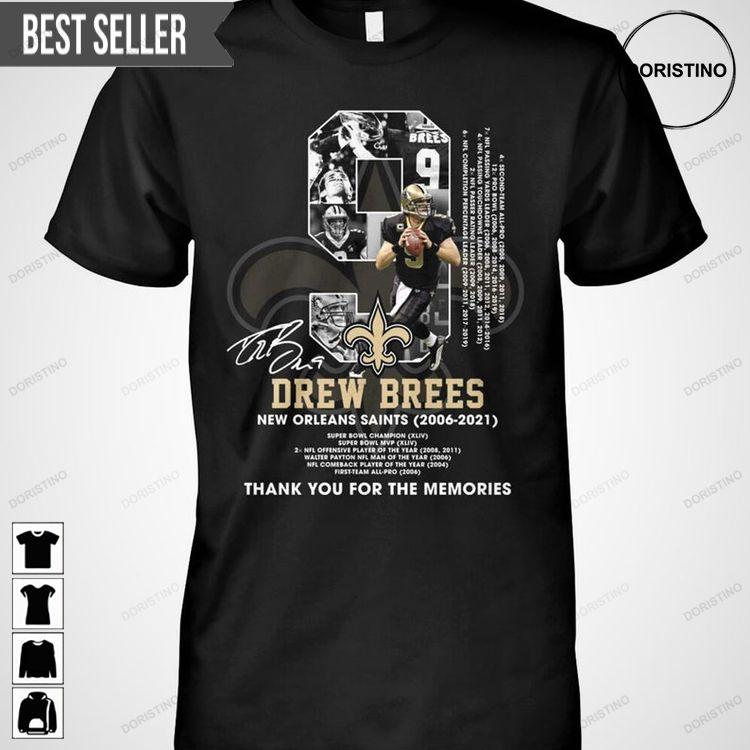 Drew Brees 9 New Orleans Saints Anniversary Doristino Tshirt Sweatshirt Hoodie