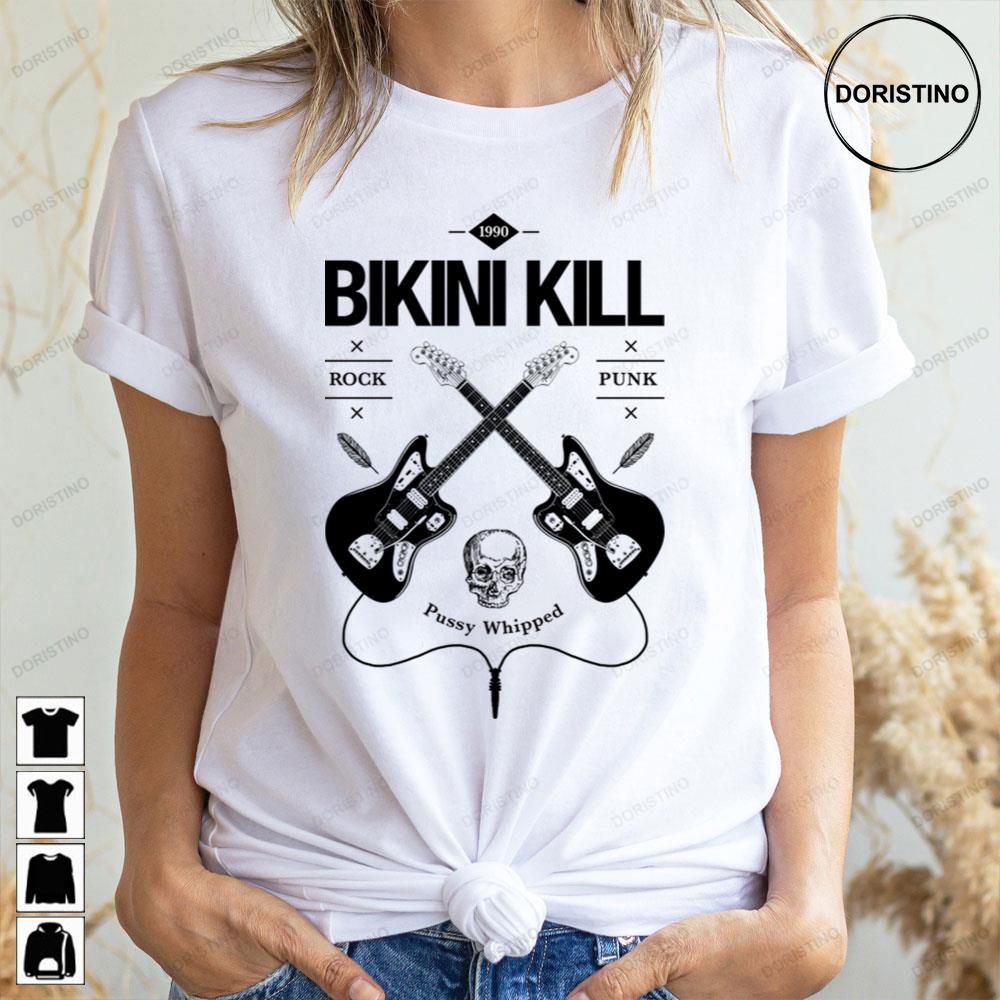 Black Art Guitar Vintage Logo Bikini Kill Doristino Awesome Shirts