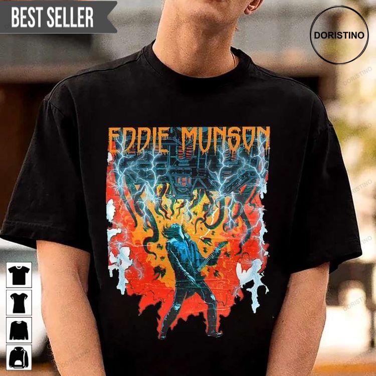 Eddie Munson Playing Guitar Rooftop Concert Stranger Things Movie Doristino Hoodie Tshirt Sweatshirt