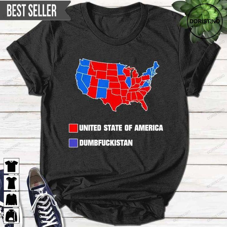 Election Map United States Of America Dumbfuckistan Doristino Hoodie Tshirt Sweatshirt