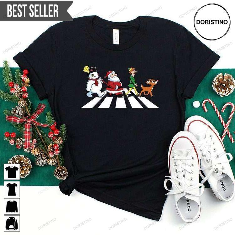 Elf Santa And Snowman Road Christmas Doristino Tshirt Sweatshirt Hoodie