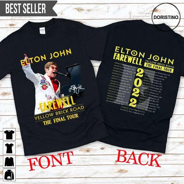 Elton John Farewell Tour Yellow Brick Road The Final Tour 2022 Music Lover Doristino Hoodie Tshirt Sweatshirt
