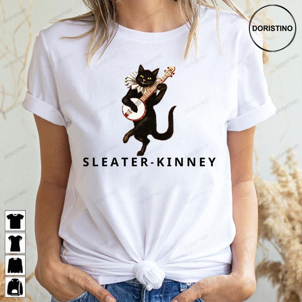 Black Cat Sleater Kinney Band Doristino Awesome Shirts