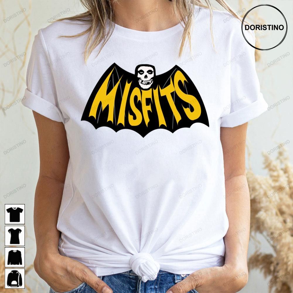 Black Gold Bat Skull Misfits Doristino Awesome Shirts