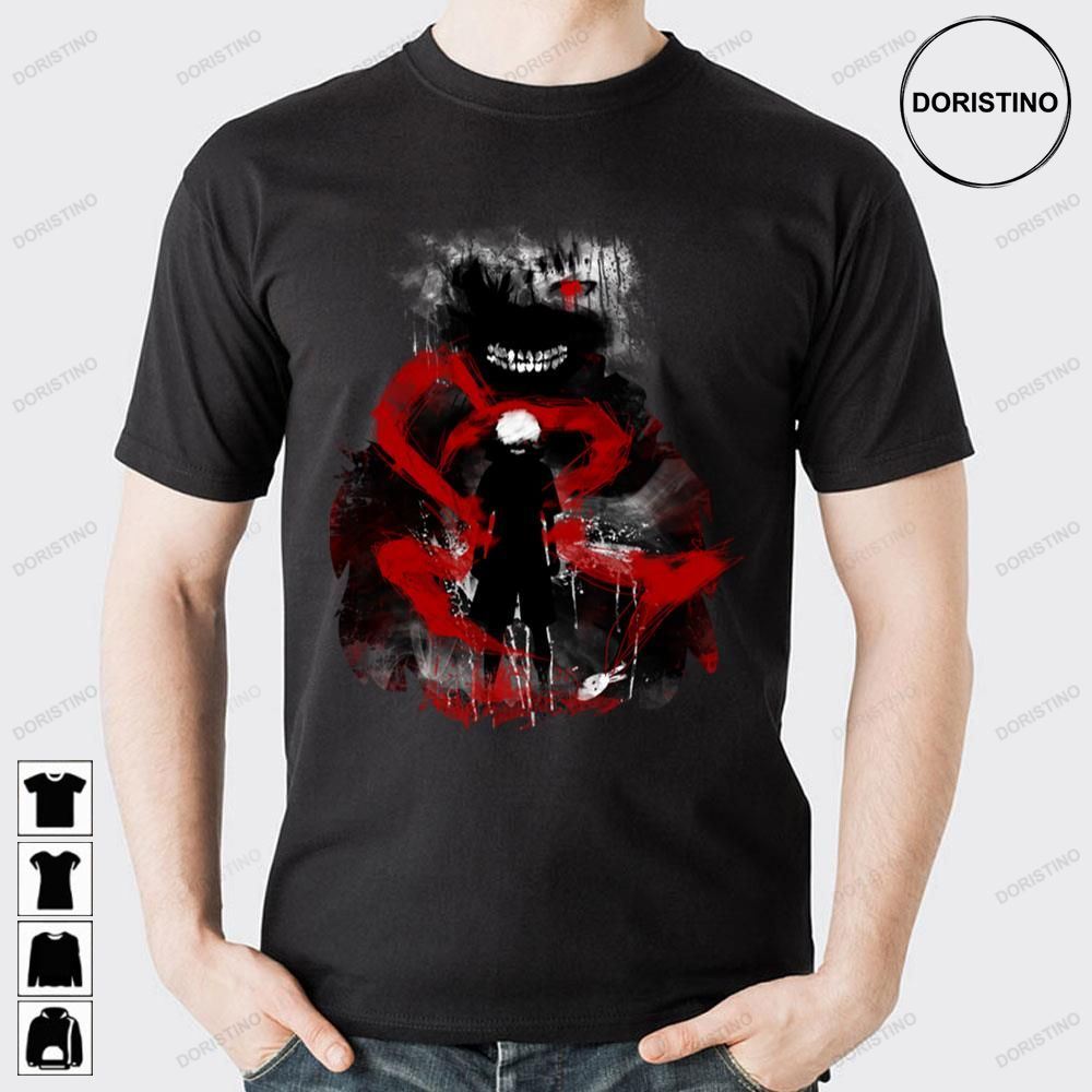 Black Red Art Tokyo Ghoul Anime Doristino Limited Edition T-shirts