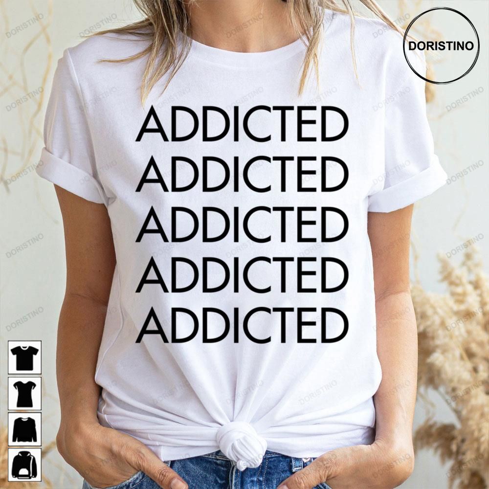Black Text Addictive Logo Doristino Limited Edition T-shirts