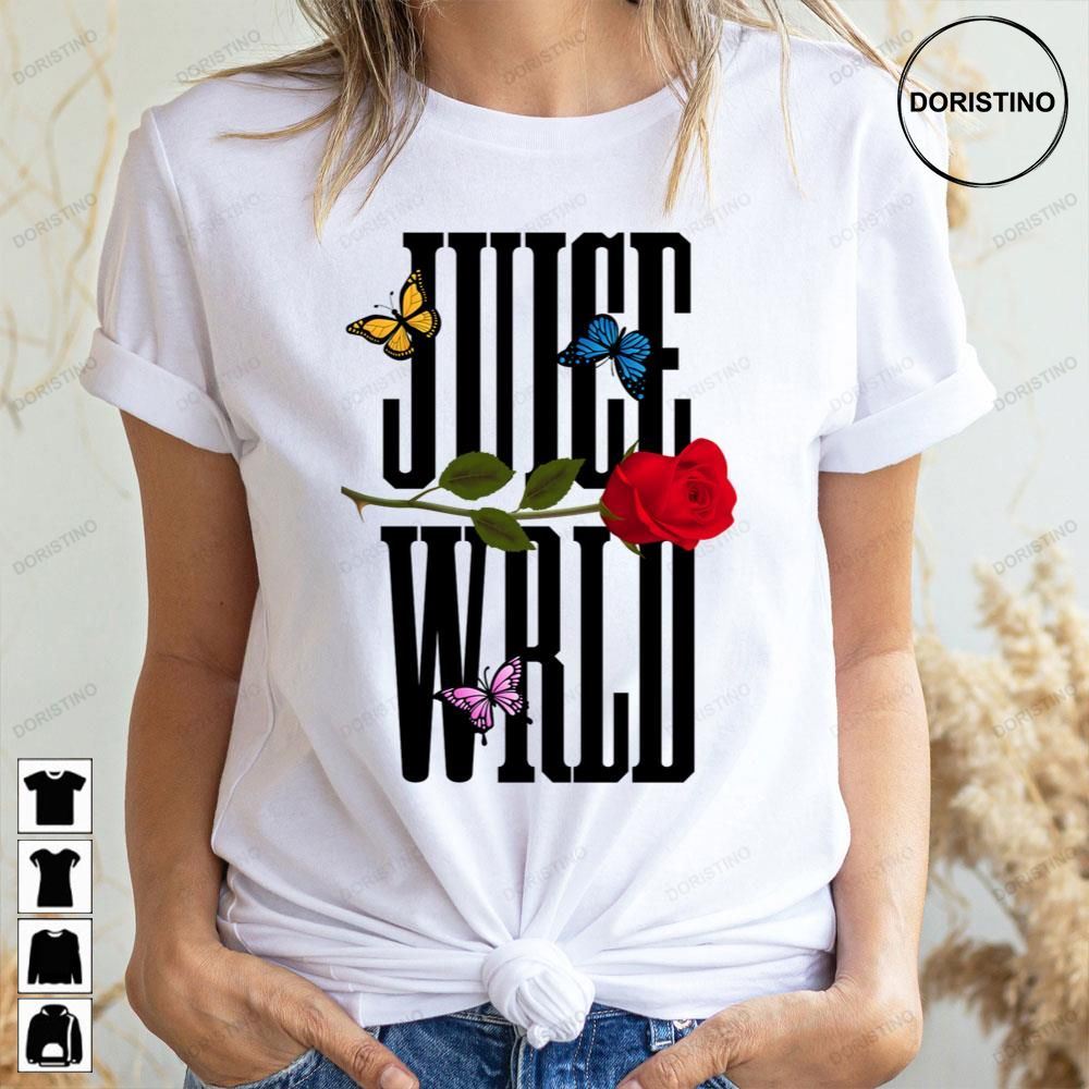 Black Text Juice Wrld Logo Doristino Limited Edition T-shirts