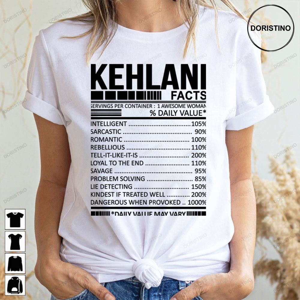 Blackline Nutrition Facts Kehlani Doristino Limited Edition T-shirts