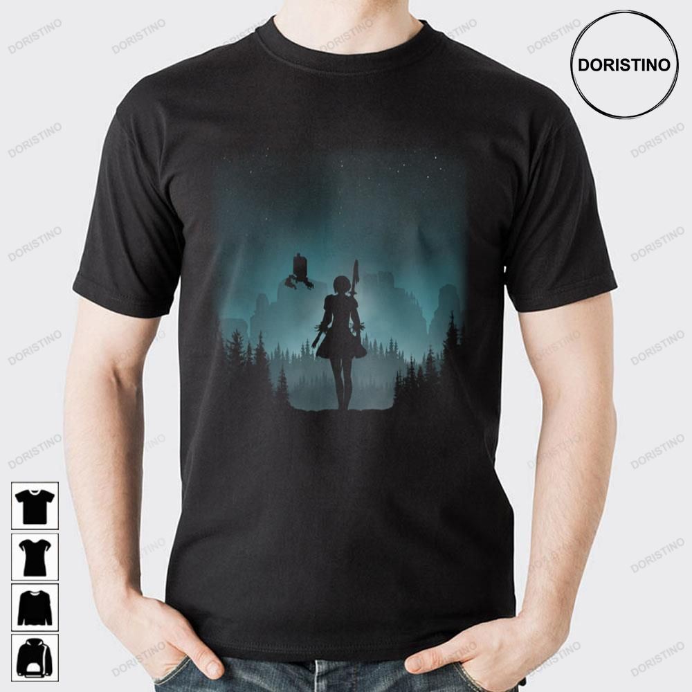 Blue Art Reclaim Earth Nier Automata Doristino Awesome Shirts