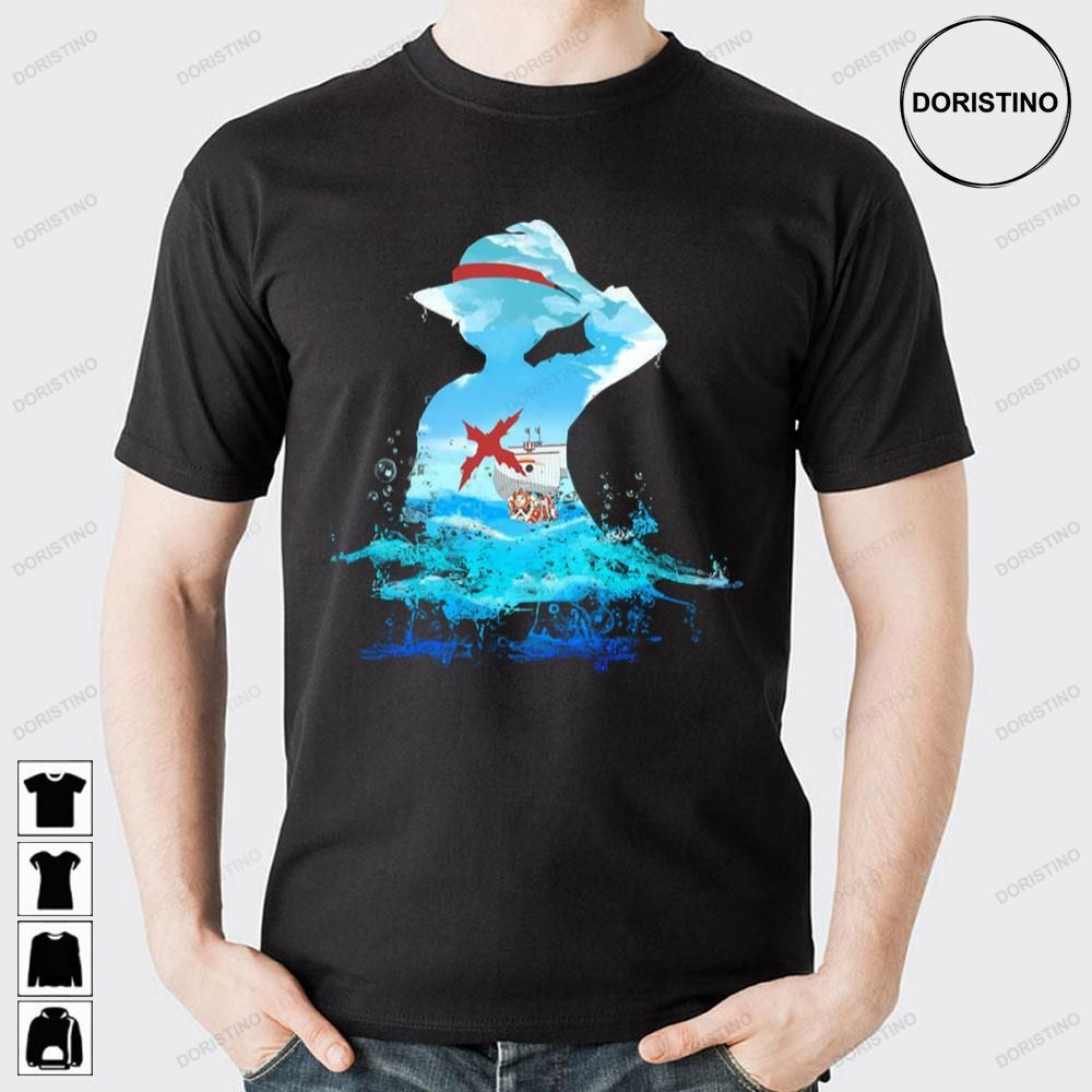 Blue Style One Piece Strawhat On Sea Doristino Limited Edition T-shirts