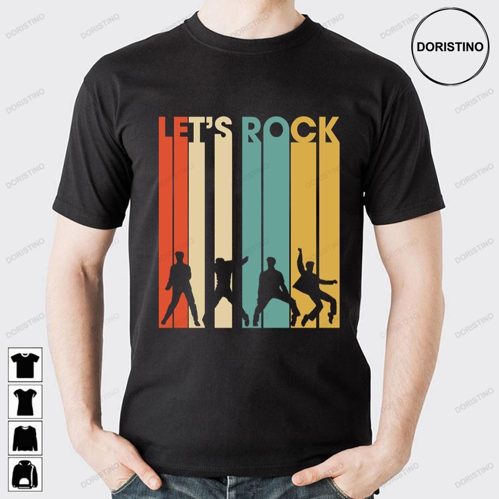 Color Retro Let's Rock Elvis Presley Doristino Awesome Shirts