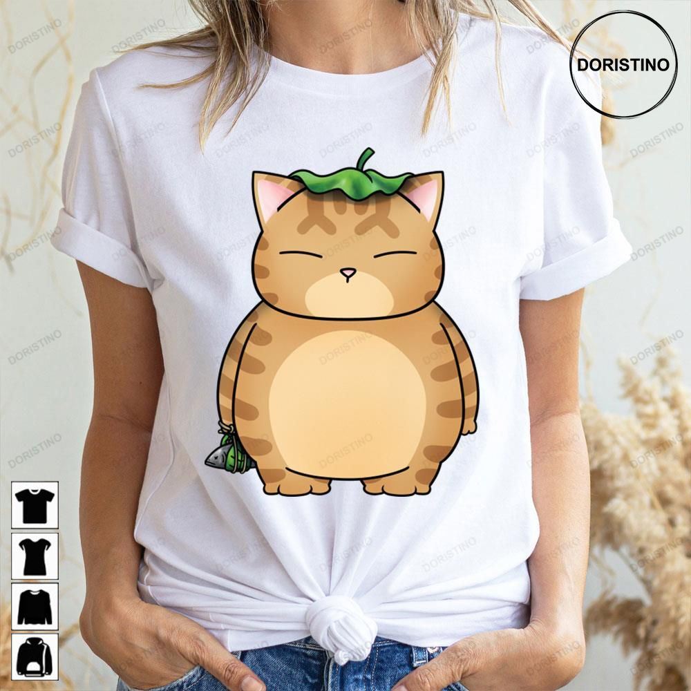 Fat Orange Cat With Leaf Umbrella Doristino Awesome Shirts