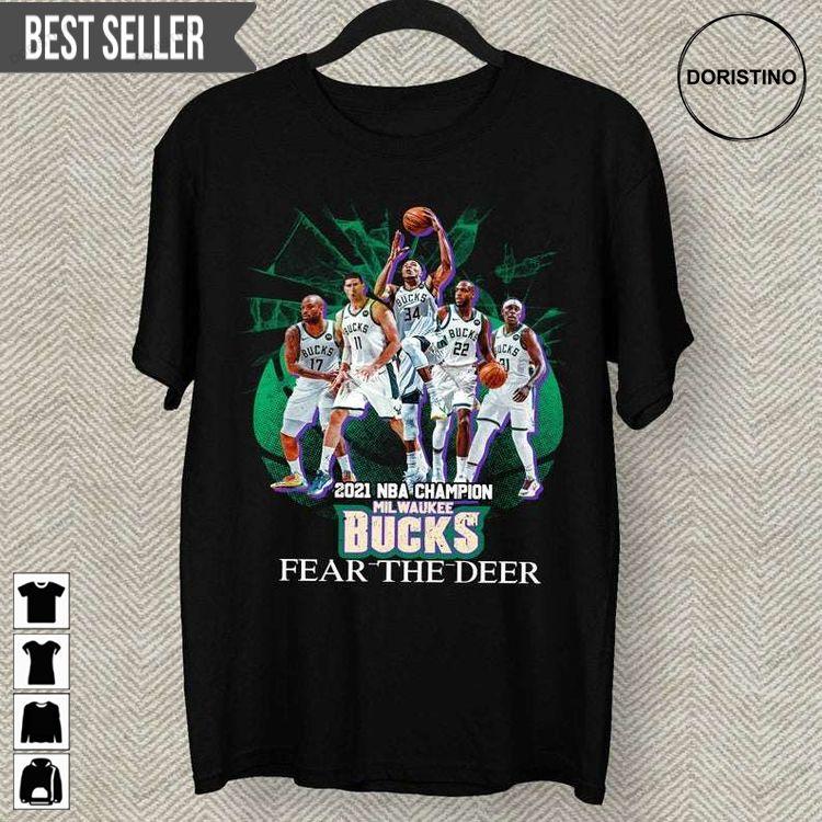 Fear The Deer 2021 Nba Champions Milwaukee Bucks Doristino Sweatshirt Long Sleeve Hoodie