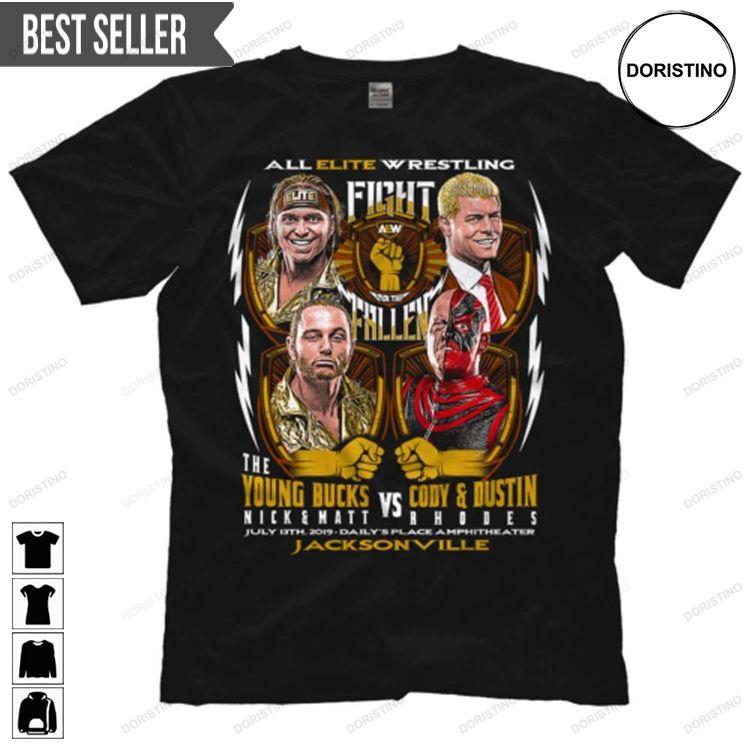 Fight For Fallen Young Bucks Cody Dustin Rhodes All Elite Wrestling Unisex Doristino Hoodie Tshirt Sweatshirt