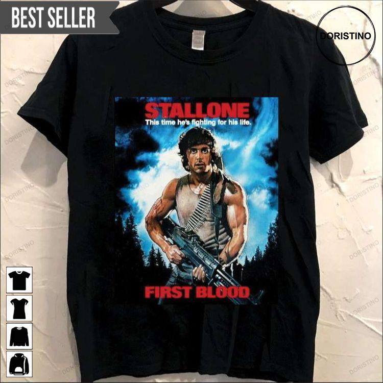 First Blood 1982 Rambo Movie Doristino Tshirt Sweatshirt Hoodie
