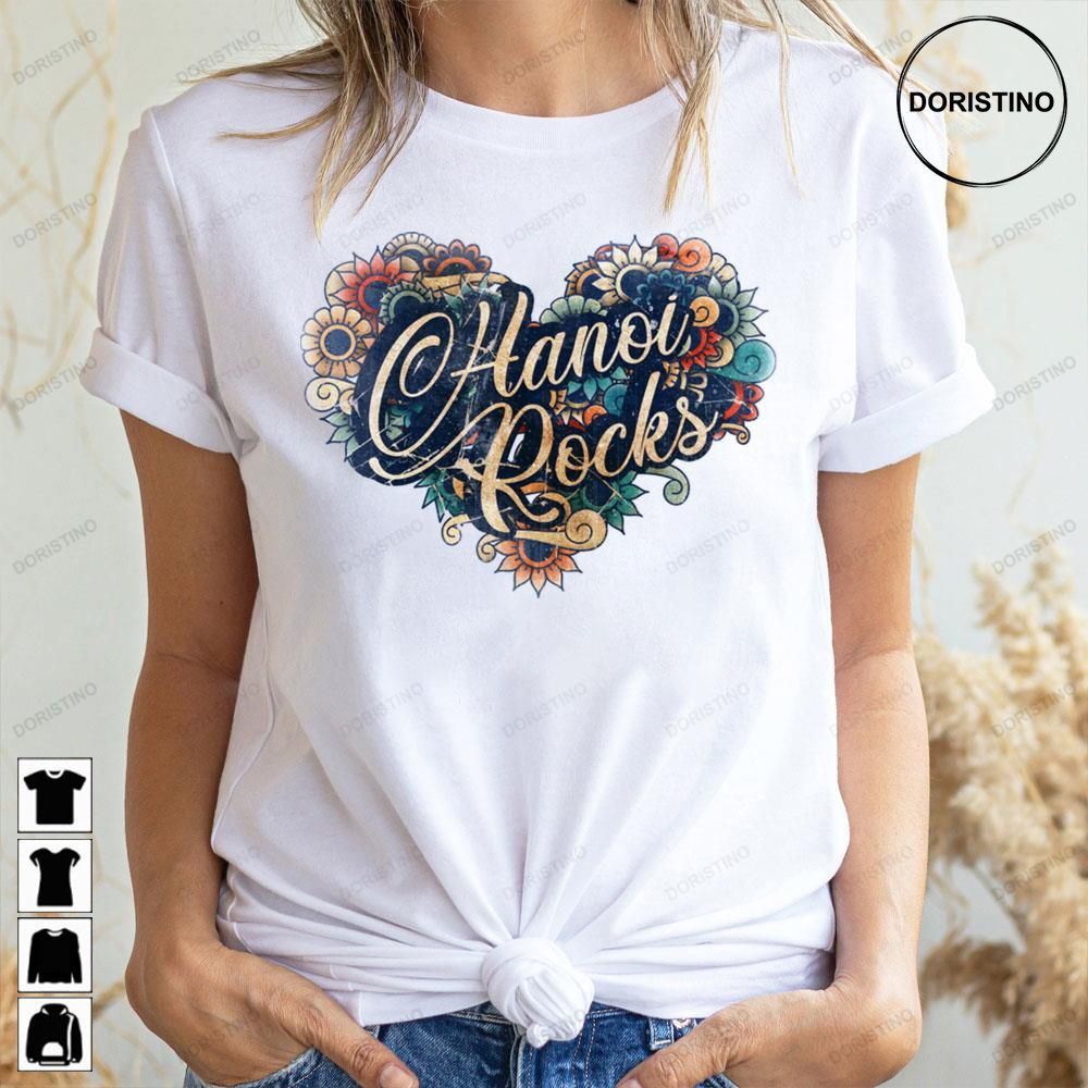 Heart Vintage Flower Hanoi Rocks Doristino Limited Edition T-shirts