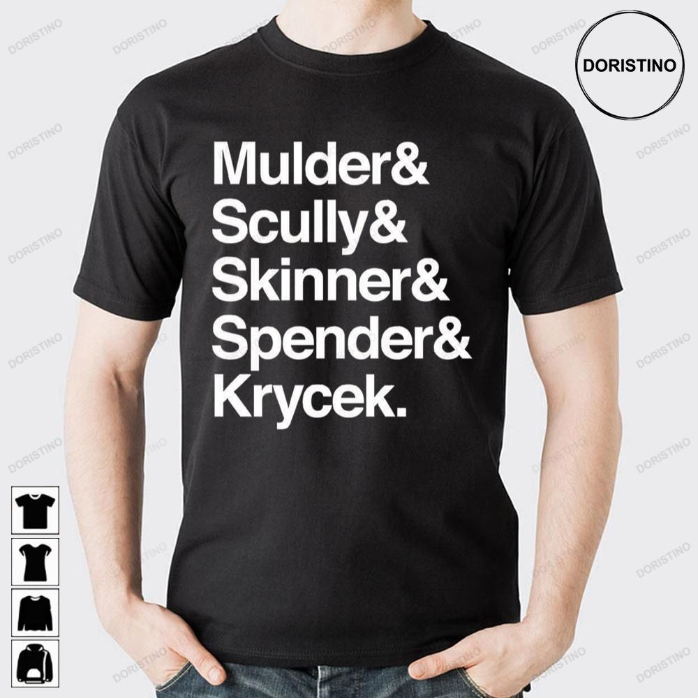 Helvetica Mulder Scully Skinner Spender Krycek The X-files Doristino Limited Edition T-shirts