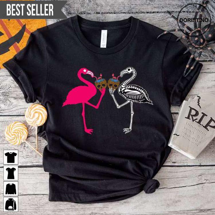 Flamingo Skeleton Halloween Doristino Hoodie Tshirt Sweatshirt