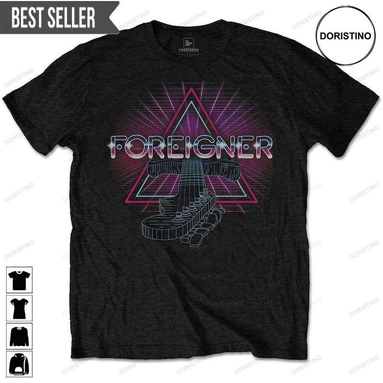 Foreigner Band Neon Guitar Unisex Doristino Sweatshirt Long Sleeve Hoodie