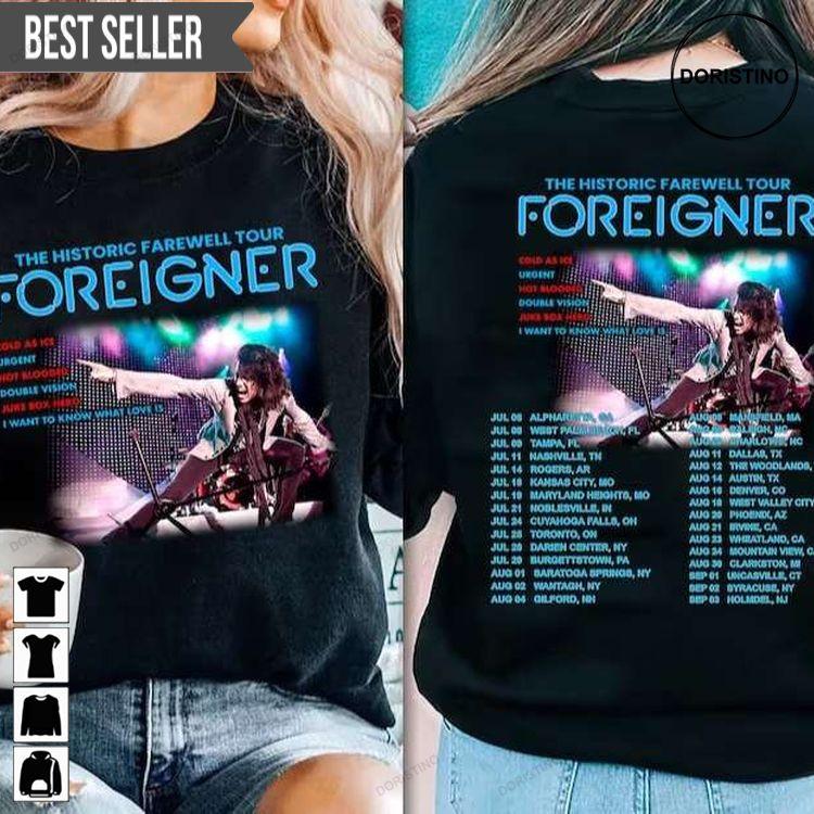 Foreigner The Historic Farewell Tour 2023 Band Short-sleeve Doristino Sweatshirt Long Sleeve Hoodie