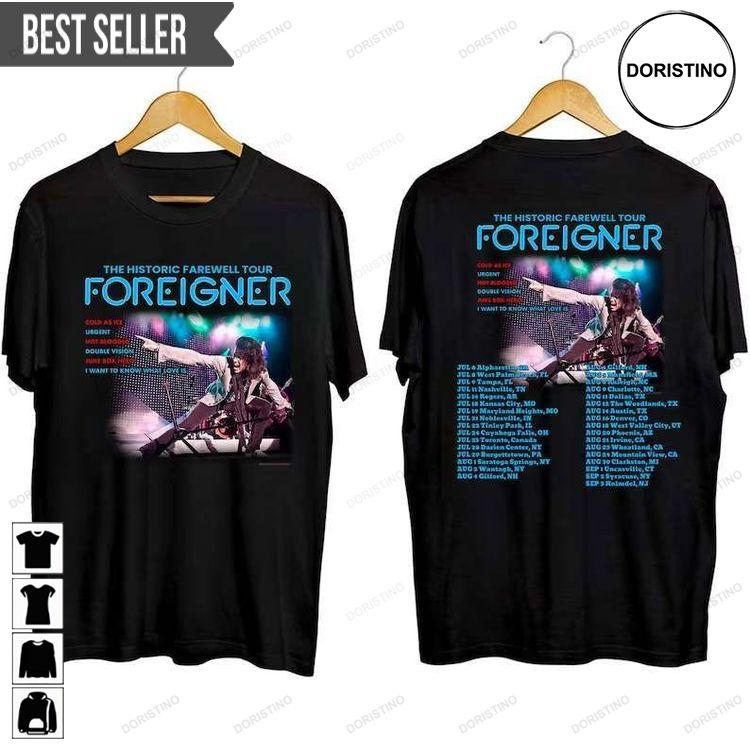 Foreigner The Histroric Farewell Tour 2023 Short-sleeve Doristino Sweatshirt Long Sleeve Hoodie