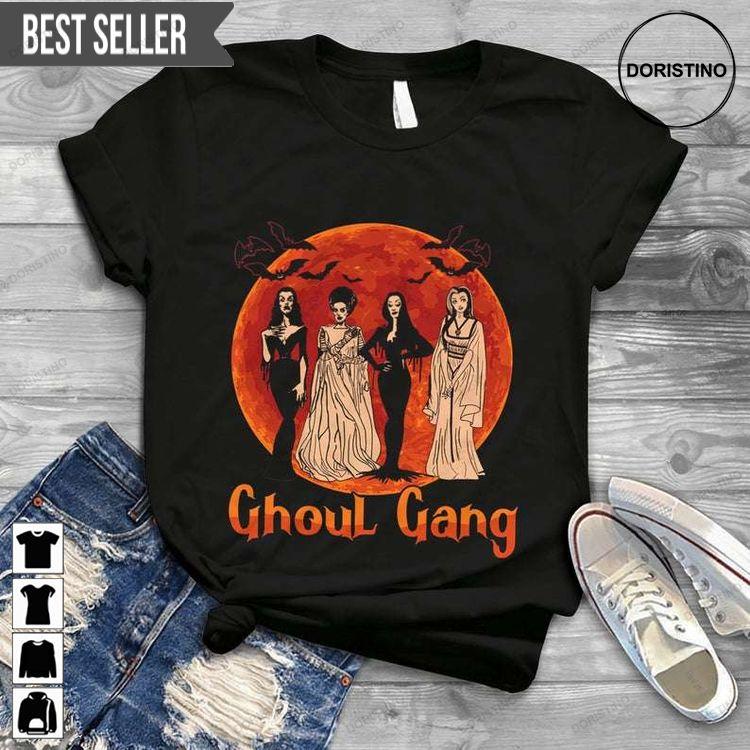 Ghoul Gang Sunset Halloween Squad Goals Elvira Morticia Doristino Hoodie Tshirt Sweatshirt
