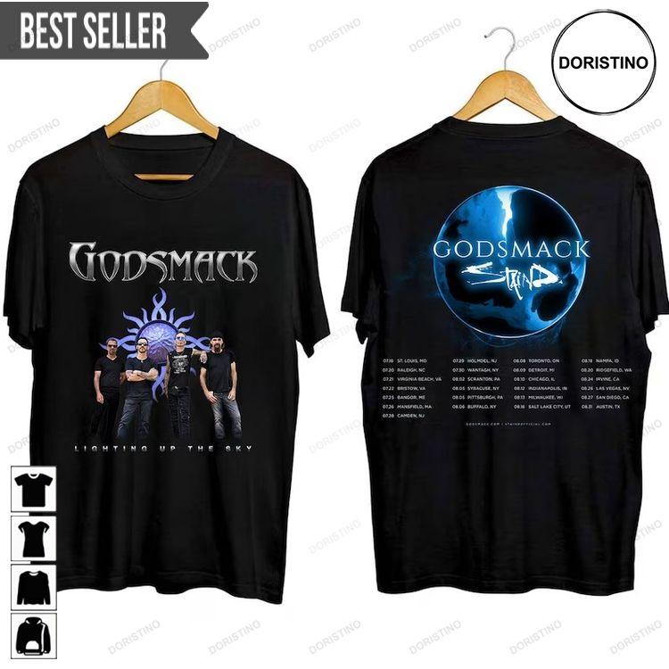 Godsmack With Staind Tour Concert 2023 Short-sleeve Doristino Sweatshirt Long Sleeve Hoodie