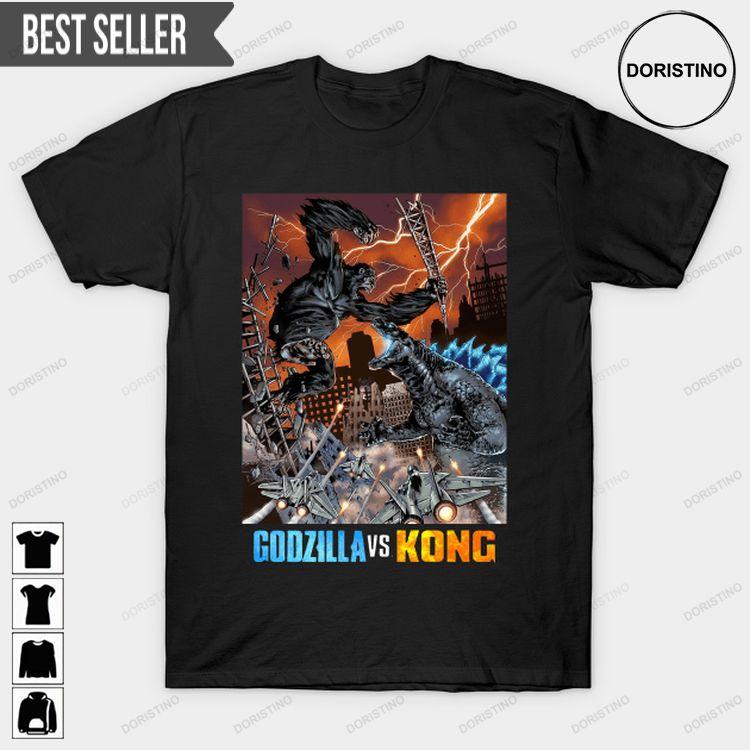 Godzilla Vs Kong The Battle Between Two Giants Unisex Doristino Tshirt Sweatshirt Hoodie