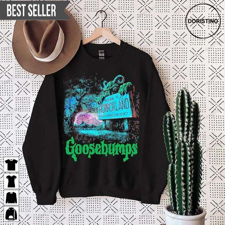 Goosebumps Welcome To Horror Land Horror Movie Halloween Sweatshirt Long Sleeve Hoodie