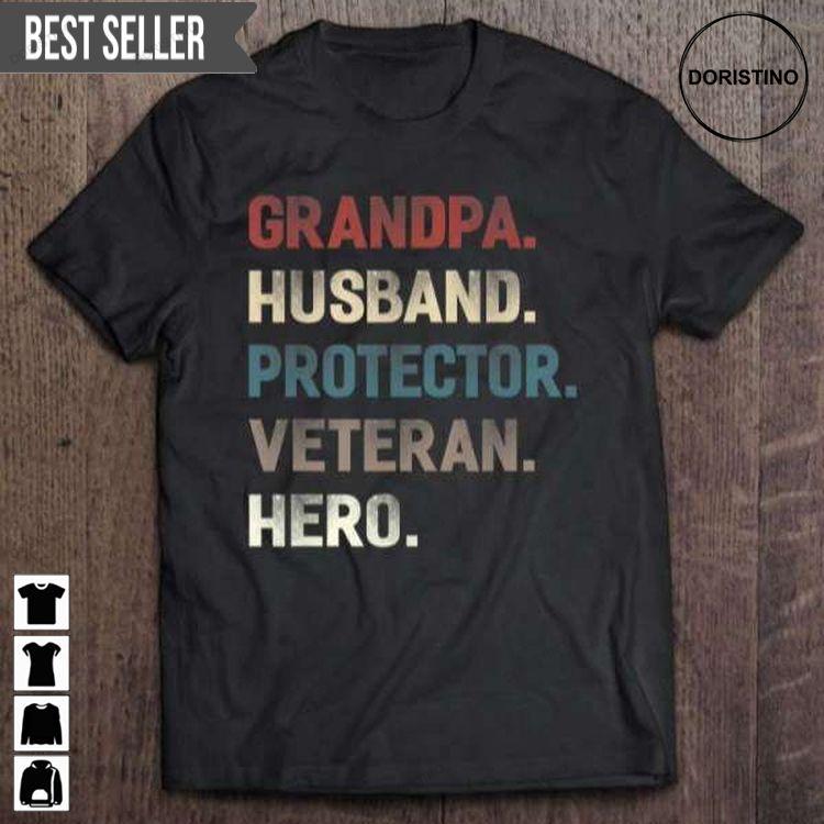 Grandpa Husband Protector Veteran Hero For Men And Women Sweatshirt Long Sleeve Hoodie