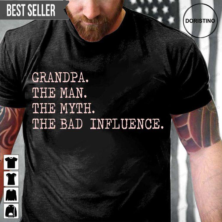 Grandpa The Man The Myth The Bad Influence Veteran Memorial Day Hoodie Tshirt Sweatshirt