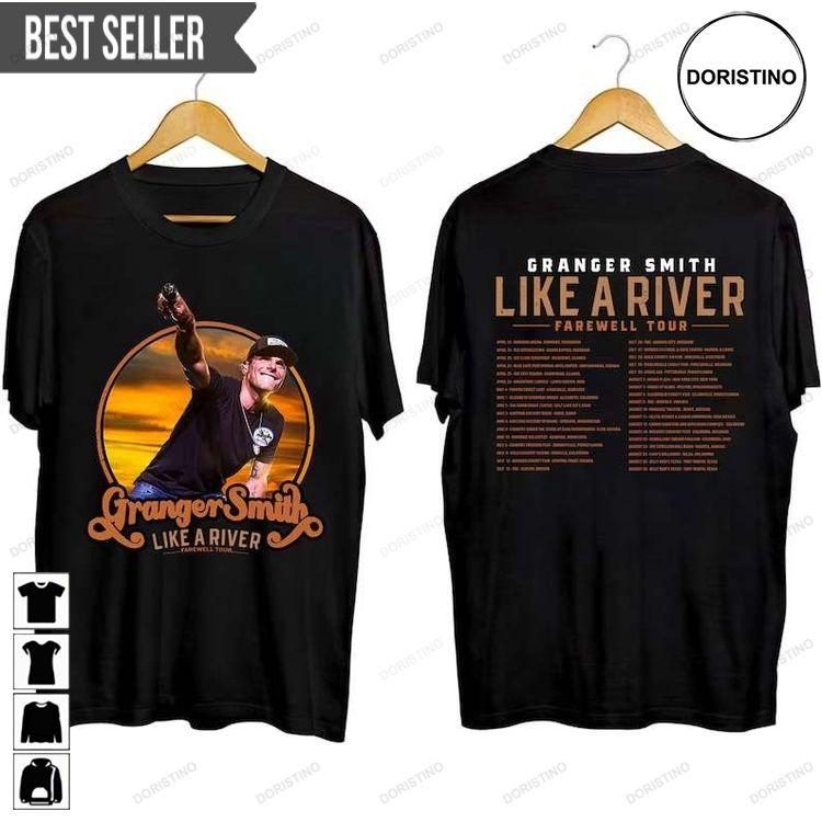 Granger Smith Like A River Farewell Tour 2023 Music Short-sleeve Sweatshirt Long Sleeve Hoodie