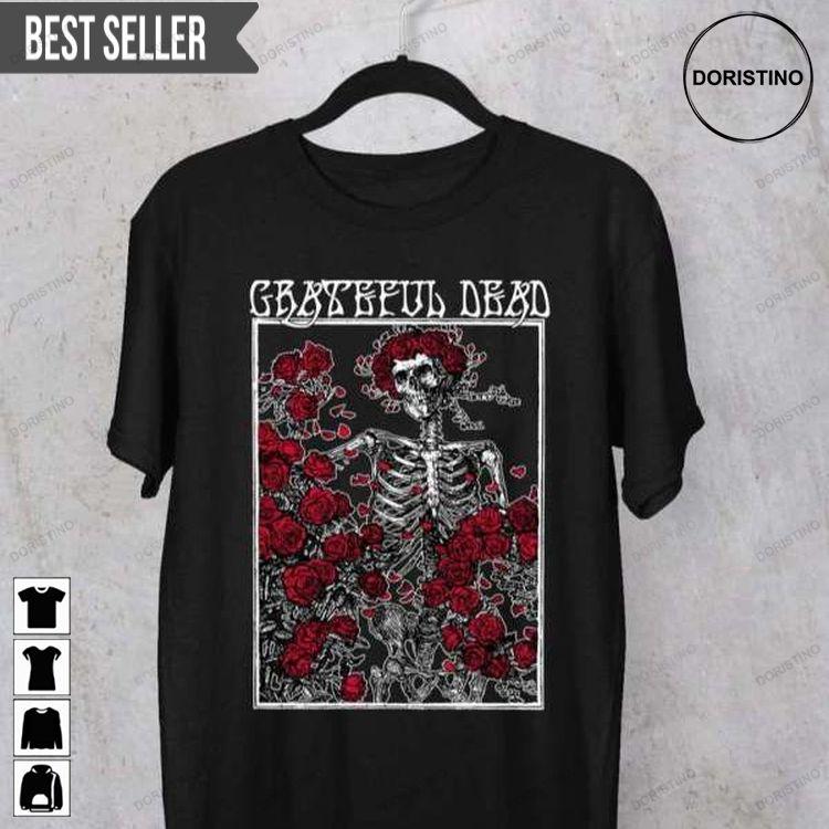 Grateful Dead And Roses Rock Music S-5xl Sweatshirt Long Sleeve Hoodie
