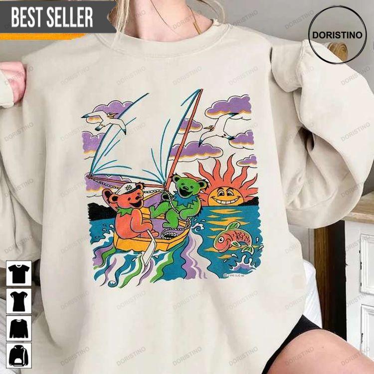 Grateful Dead Bears Sailing Boat Single Stitch 1995 Tour Tshirt Sweatshirt Hoodie