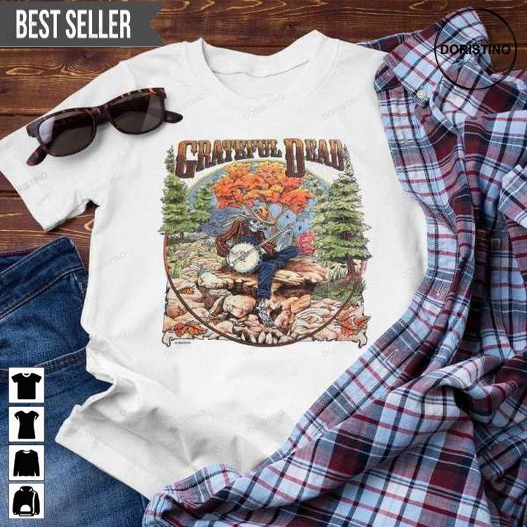 Grateful Dead Fall Tour 1994 Banjo Skeleton Mountain Unisex Graphic Tshirt Sweatshirt Hoodie