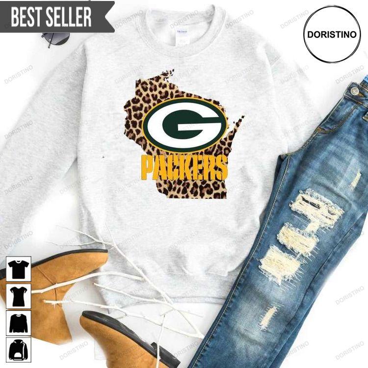 Green Bay Packers Traditional Leopard Tshirt Sweatshirt Hoodie