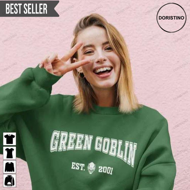 Green Goblin Spellout Logo Sweatshirt Long Sleeve Hoodie