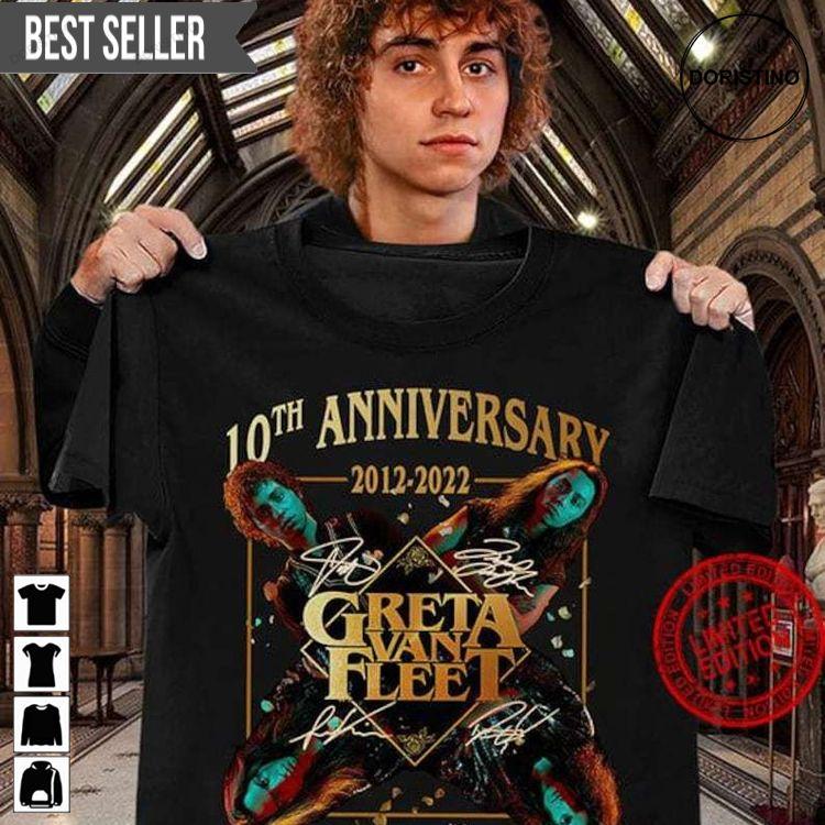 Greta Van Fleet 10 Years 2012-2022 Thank You For The Memories Hoodie Tshirt Sweatshirt