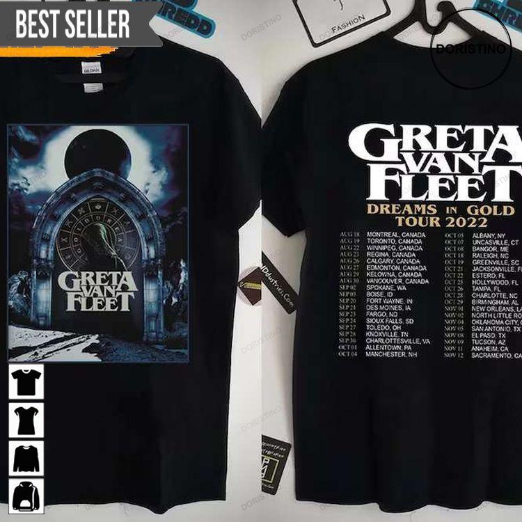 Greta Van Fleet Dreams In Gold Tour 2022 New Design Hoodie Tshirt Sweatshirt