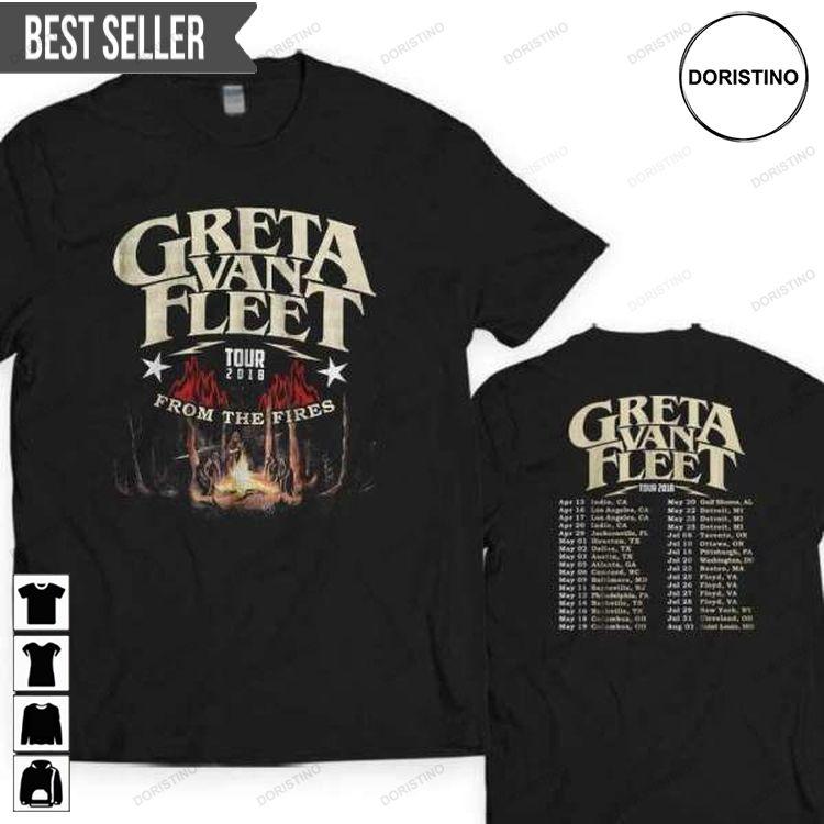 Greta Van Fleet From The Fires Tour 2018 S-5xl Tshirt Sweatshirt Hoodie