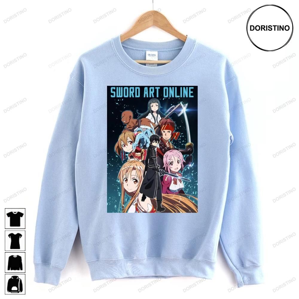 Retro Art Full Squad Sword Art Online Doristino Limited Edition T-shirts