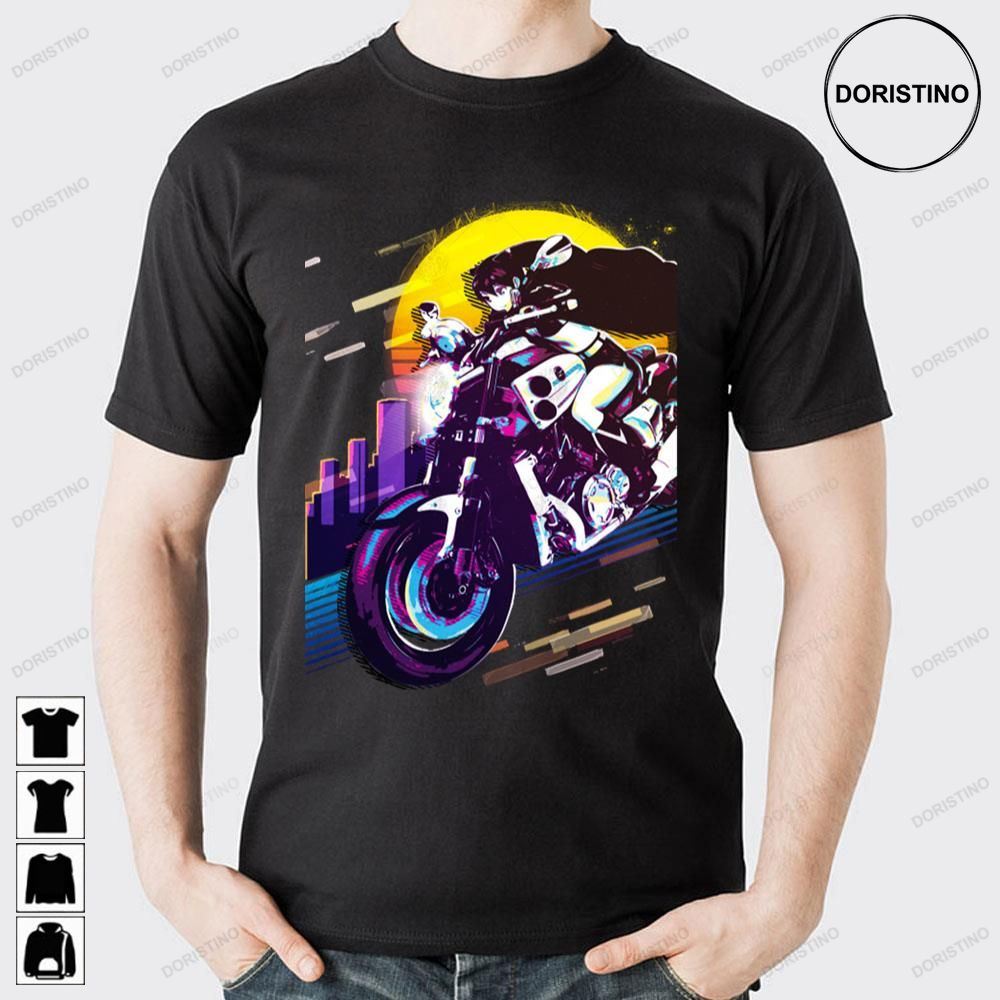 Retro Art Girl Motobike Black Rock Shooter Doristino Limited Edition T-shirts