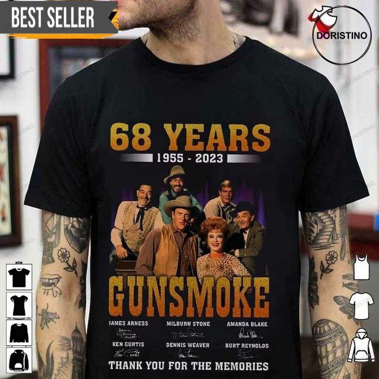 Gunsmoke 68 Years Anniversary 1955-2023 Thank You For The Memories Hoodie Tshirt Sweatshirt