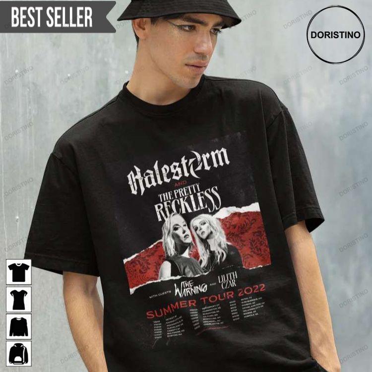 Halestorm And The Pretty Reckless 2022 Us Summer Tour Rock Band Hoodie Tshirt Sweatshirt