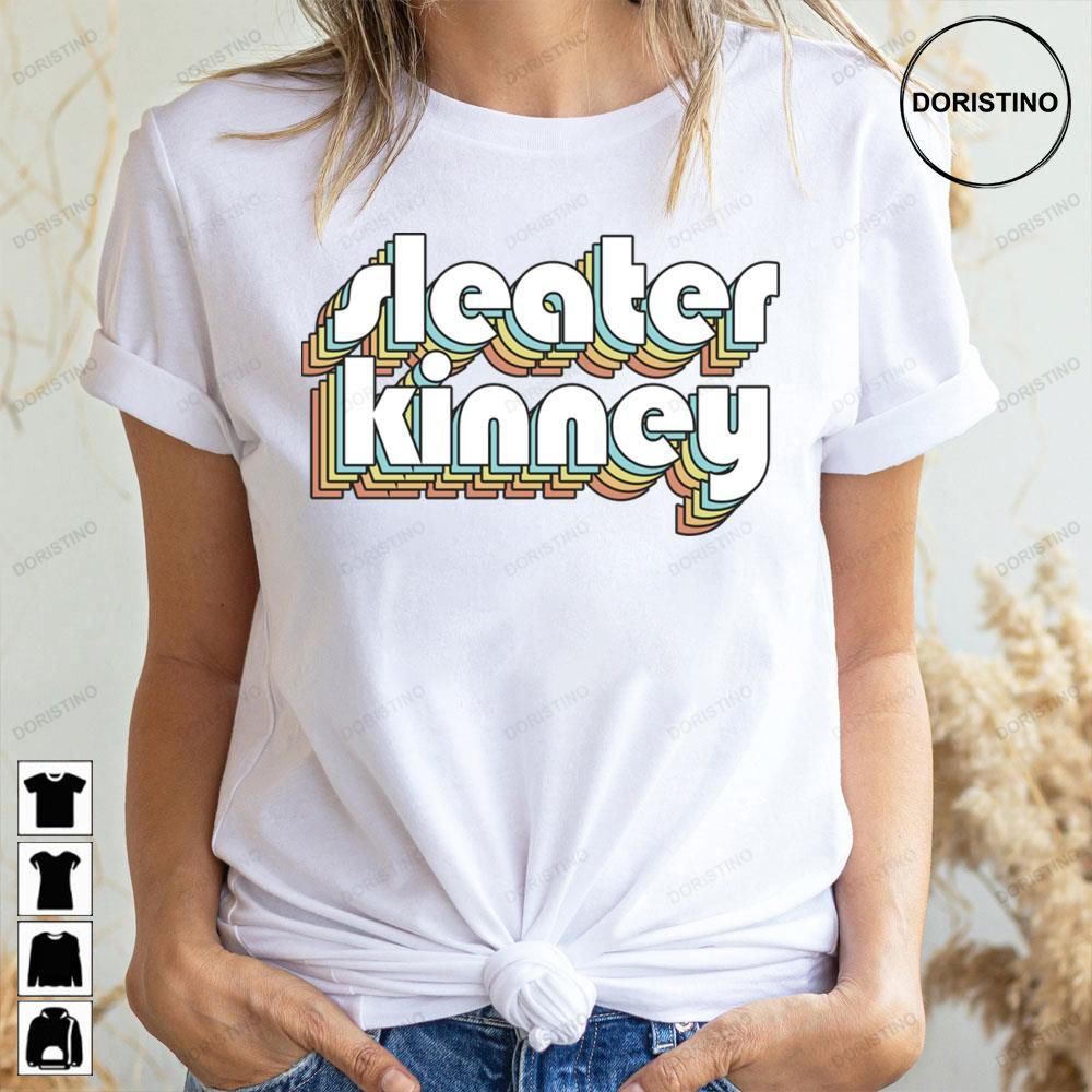 Rainbow Typography Faded Sleater Kinney Doristino Awesome Shirts