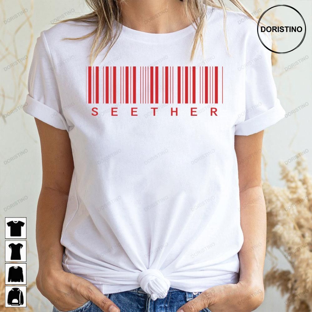 Red Art Barcode Seether Doristino Limited Edition T-shirts