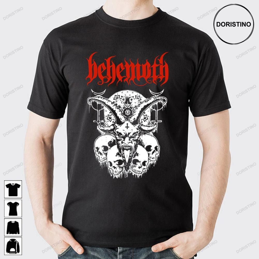 Red Art Skull Behemoth Logo Doristino Awesome Shirts