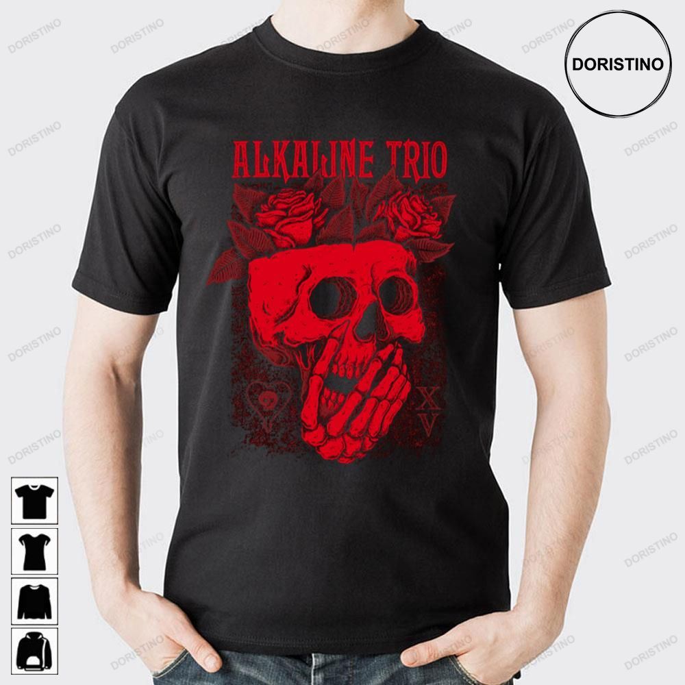 Red Art Skull Rose Alkaline Trio Tour Doristino Limited Edition T-shirts